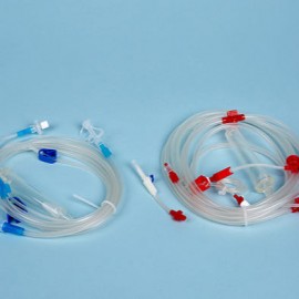 Hemodialysis Blood Lines Infusion Injection Blue And Red Color